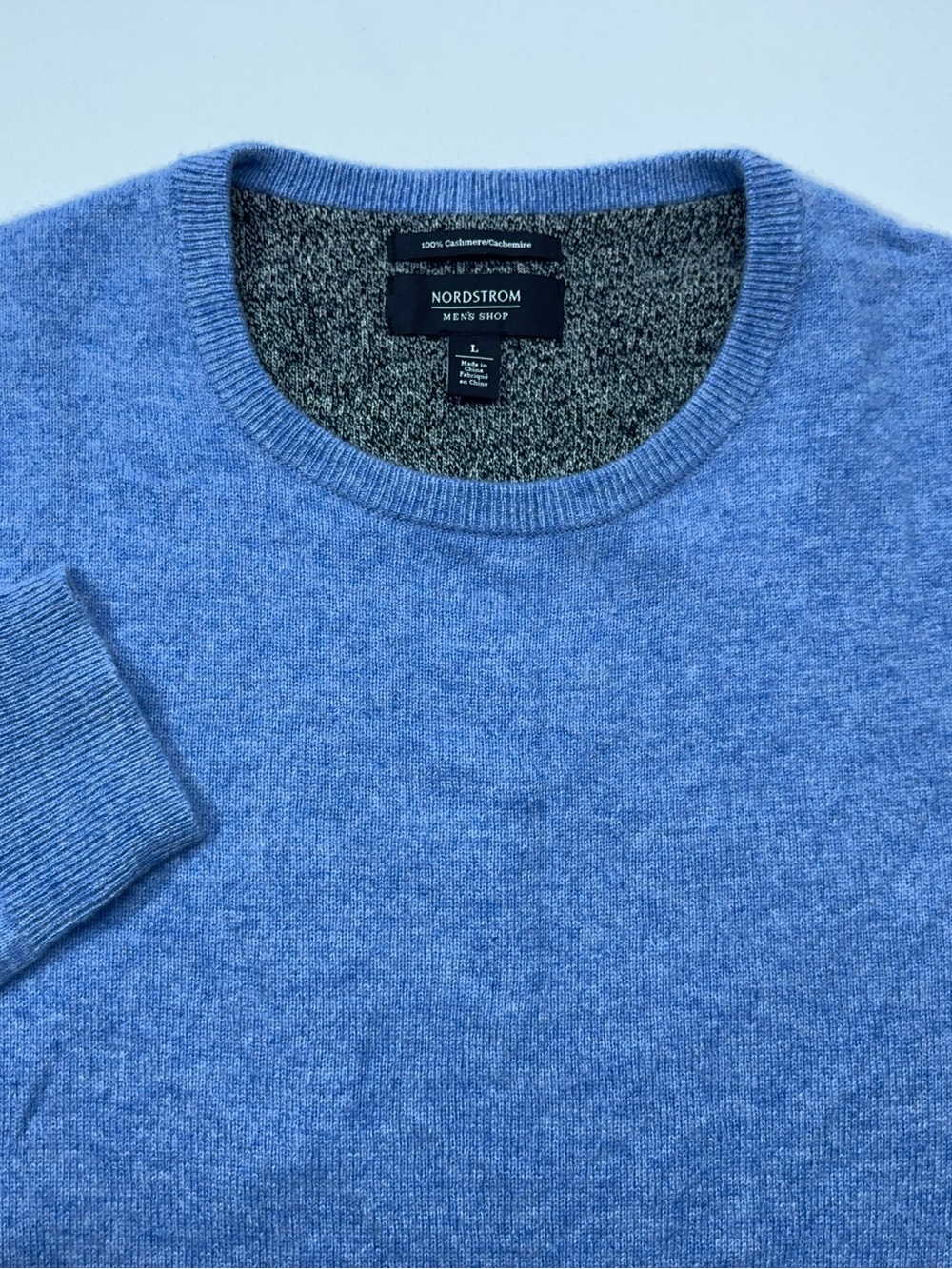 Nordstrom Men’s Shop Cashmere Sweater Mens Size Large Blue Crewneck Pullover